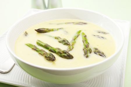 Asparagus Soup in a Bowlの写真素材