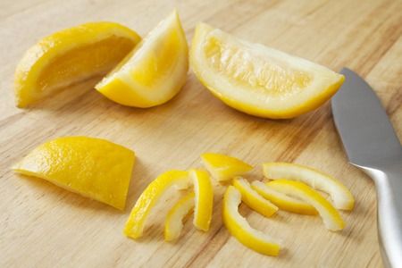 Preserved Lemon on a Chopping Boardの写真素材
