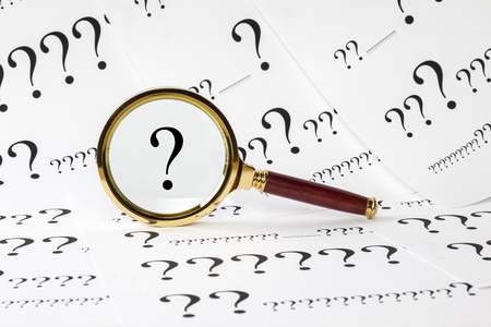Question Concept with Magnifying Glassの写真素材