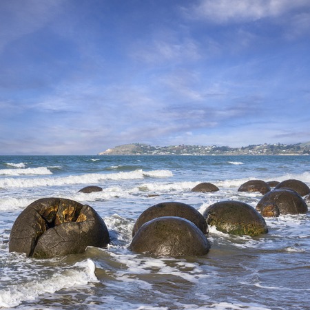 Moeraki Boulders, Otago, New Zealand,の写真素材