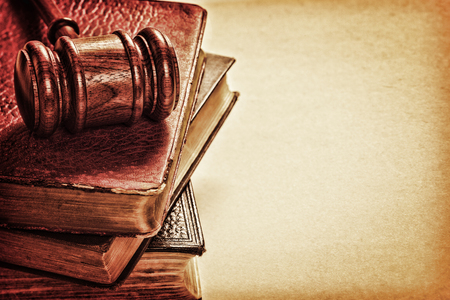Gavel and old booksの写真素材