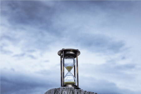 Hourglass Blue Skyの写真素材