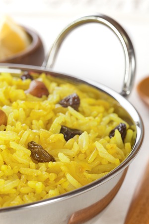 Lemon Rice in Balti Dishの写真素材