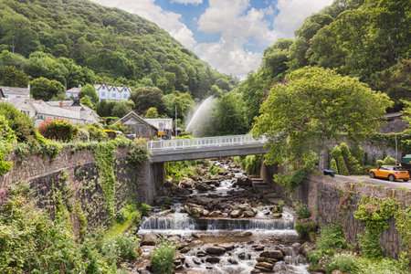 Glen Lyn Gorge Lynmouth Devon UKのeditorial素材