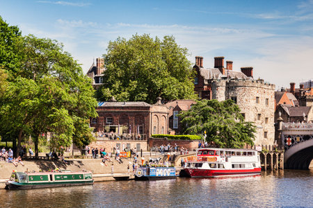 Lendal Bridge and Pleasure Boats York UKのeditorial素材