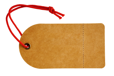 Sales Tag or Swing Ticket in Brown Cardboardの写真素材