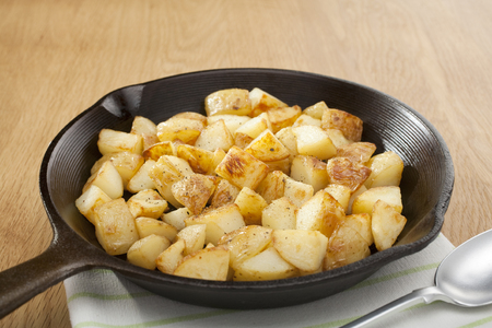 Home Fries or Saute Potatoes in a Skilletの写真素材