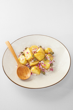 Potato Salad on Whiteの写真素材