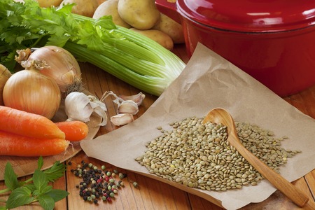 Lentil Soup Ingredientsの写真素材