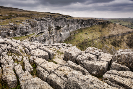 Malham Cove, Yorkshire Dales, Englandの写真素材
