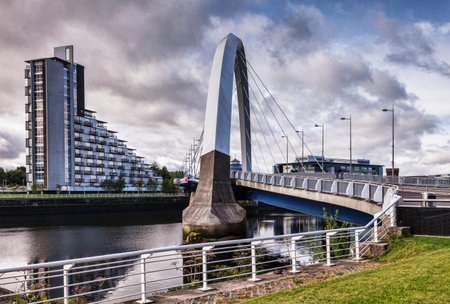 Clyde Arc, Glasgow, Scotland, UKのeditorial素材