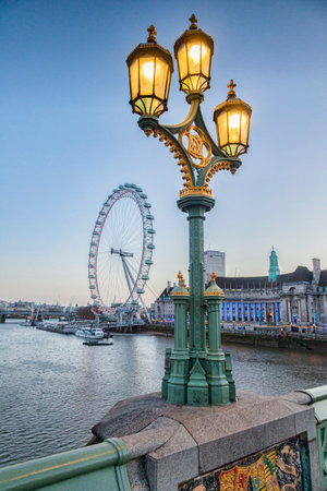 London Eye and Westminster Bridgeのeditorial素材