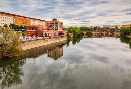 River and Museum, Logron, Spainのeditorial素材