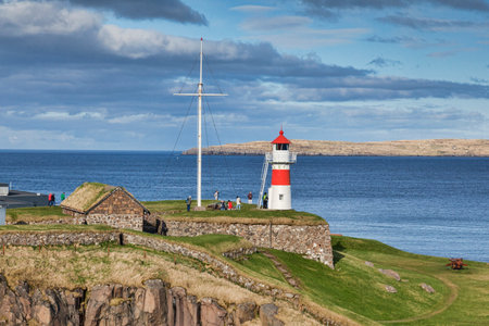 Skansin Fortress and Lighthouse, Torshav, Faroe Islands.のeditorial素材