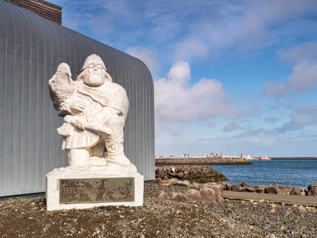 Viking Statue Vikingaheimar Icelandのeditorial素材