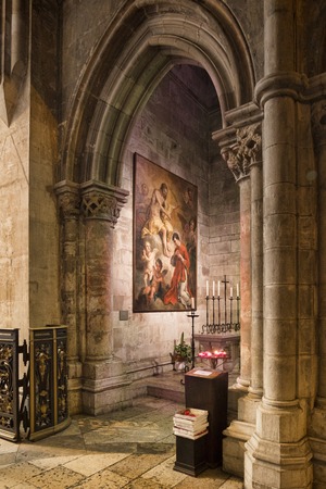 Religious Artwork in Lisbon Cathedralの写真素材