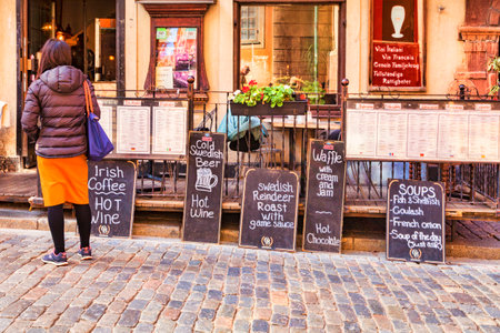 Blackboard Menu Stockholm Swedenのeditorial素材