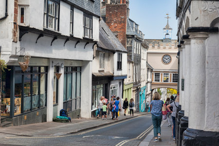 Totnes High Street Devon UKのeditorial素材