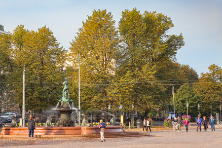 Havis Amanda Fountain, Market Square, Helsinki, Finlandのeditorial素材