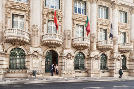 Rua de Comercio Lisbon Portugalのeditorial素材
