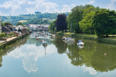 River Dart at Totnes Devon UKのeditorial素材