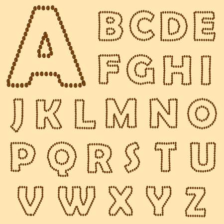 illustration of letters made of coffee beansのイラスト素材