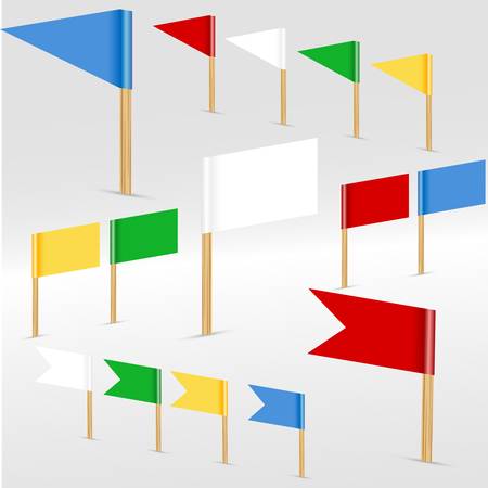 illustration of colorful flags on grey backgroundのイラスト素材