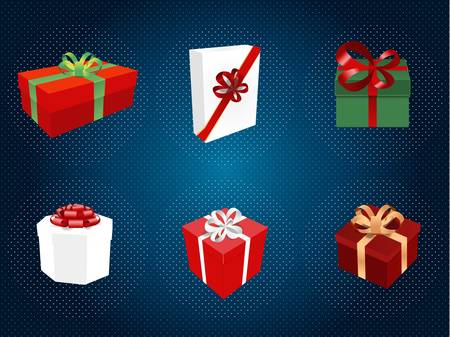 illustration of beautiful gift boxes setのイラスト素材