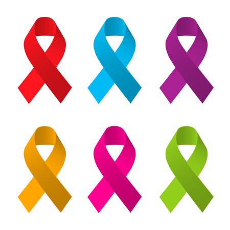 Vector illustration of awareness ribbons on white backgroundのイラスト素材