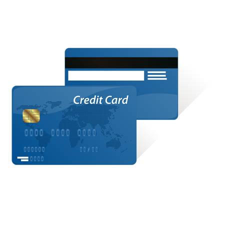 Realistic vector credit cards isolated on white backgroundのイラスト素材