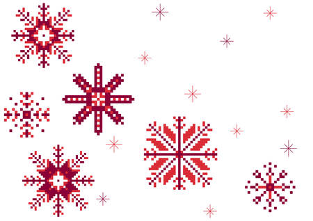 Nice snowflakes of different sizes form a Christmas patternのイラスト素材