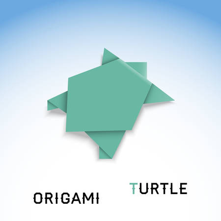 Vector illustration of an origami turtleのイラスト素材