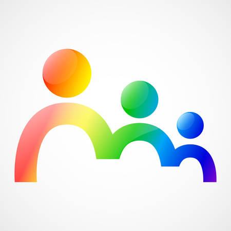 Vector illustration of a family logotype on white backgroundのイラスト素材