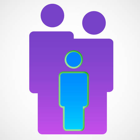 Vector illustration of a family logotype on white backgroundのイラスト素材