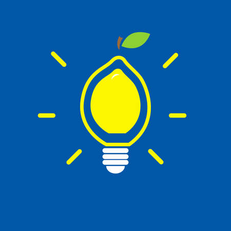 Vecror illustration of a bulb in a lemon shapeのイラスト素材