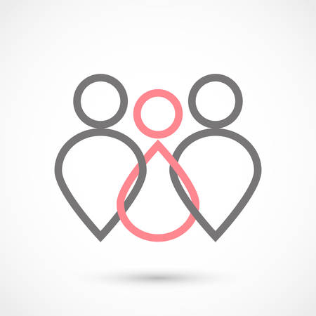 Abstract vector illustration of a family iconのイラスト素材