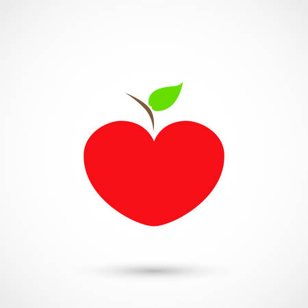 Vector illustration of an apple heart on white backgroundのイラスト素材