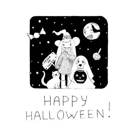 Halloween Vector Giftcardのイラスト素材