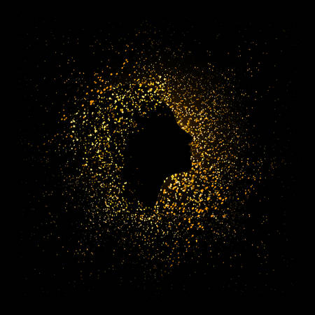 Vector illustration of a Golden silhouetteのイラスト素材