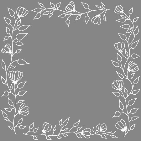 Vector illustration of a Floral frameのイラスト素材