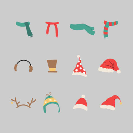Christmas accessories decorativeのイラスト素材