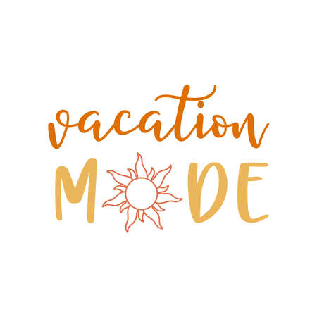 Vacation mode summer lettering vector illustrationのイラスト素材