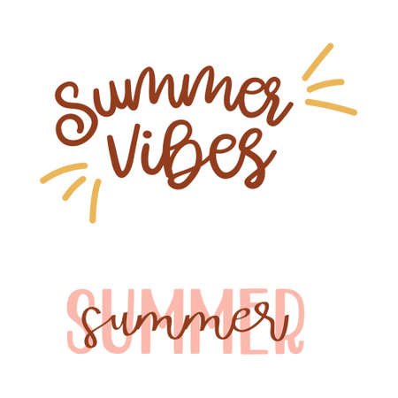 Summer lettering vector illustrationのイラスト素材