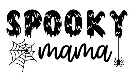 Spooky mama letering with dripping letters. Halloween concept vector illustrationのイラスト素材