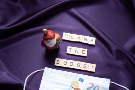 Wooden blocks with the words PLAN THE BUDGETの写真素材