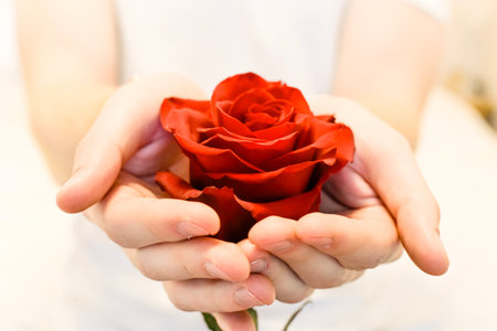 Young man organizing the romantic date for his girlfriend. High quality photoの写真素材