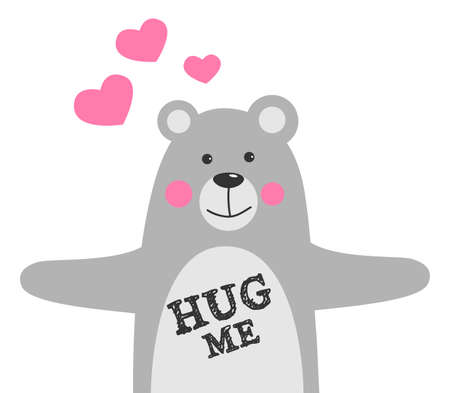 Hug me. Love concept.Valentines Day Vector Card.のイラスト素材