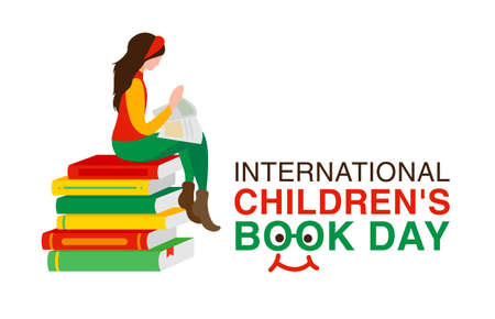 International Children Book Day. 2 April. Banner design.のイラスト素材