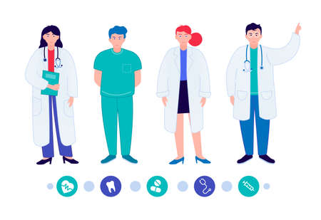 Professional medical doctors. Health Care and Safety.のイラスト素材