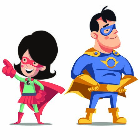 Super Dad and Super Momのイラスト素材
